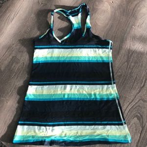 Blue stripes lululemon tank top